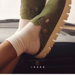 Papillio Green Mules with Chunky Sole